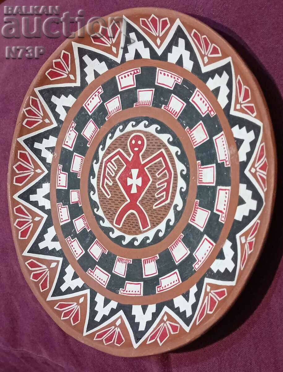 OLD CERAMIC PLATE. HANDMADE. with price 18.00 BGN | € 9.20