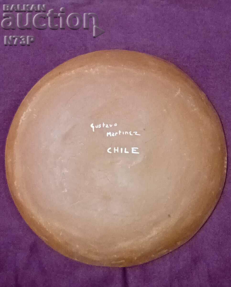 OLD CERAMIC PLATE. HANDMADE. - 5