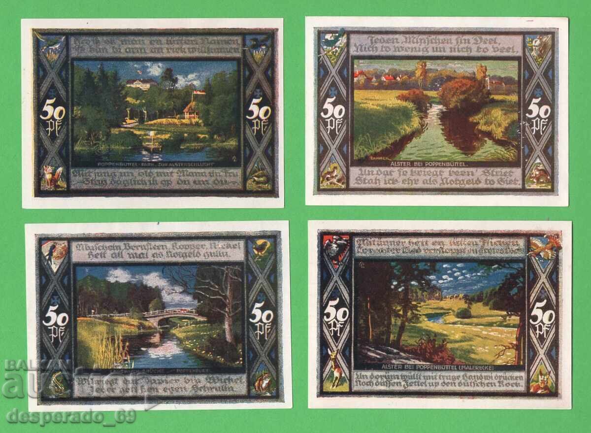 Аукцион (¯`'•.¸NOTGELD (гр. Poppenbüttel) 1921 UNC  -8 бр.банкноти
