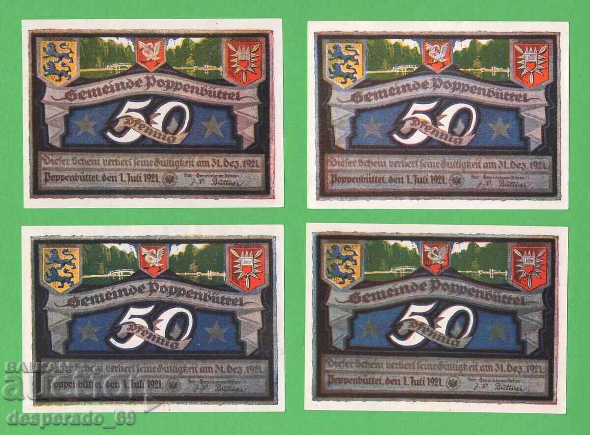 Доставка на (¯`'•.¸NOTGELD (гр. Poppenbüttel) 1921 UNC  -8 бр.банкноти