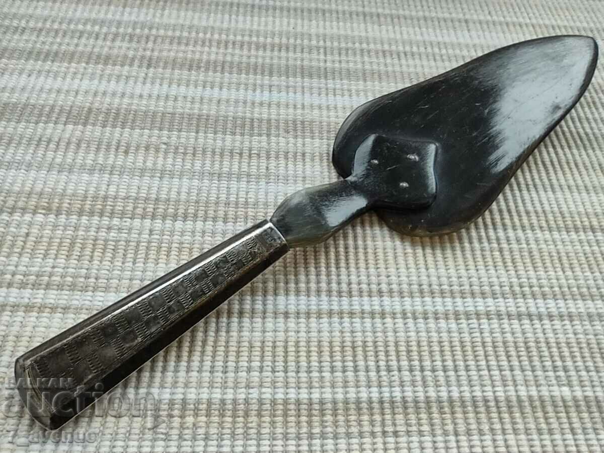 Old collectible cake spatula, silver 835 horn - 7
