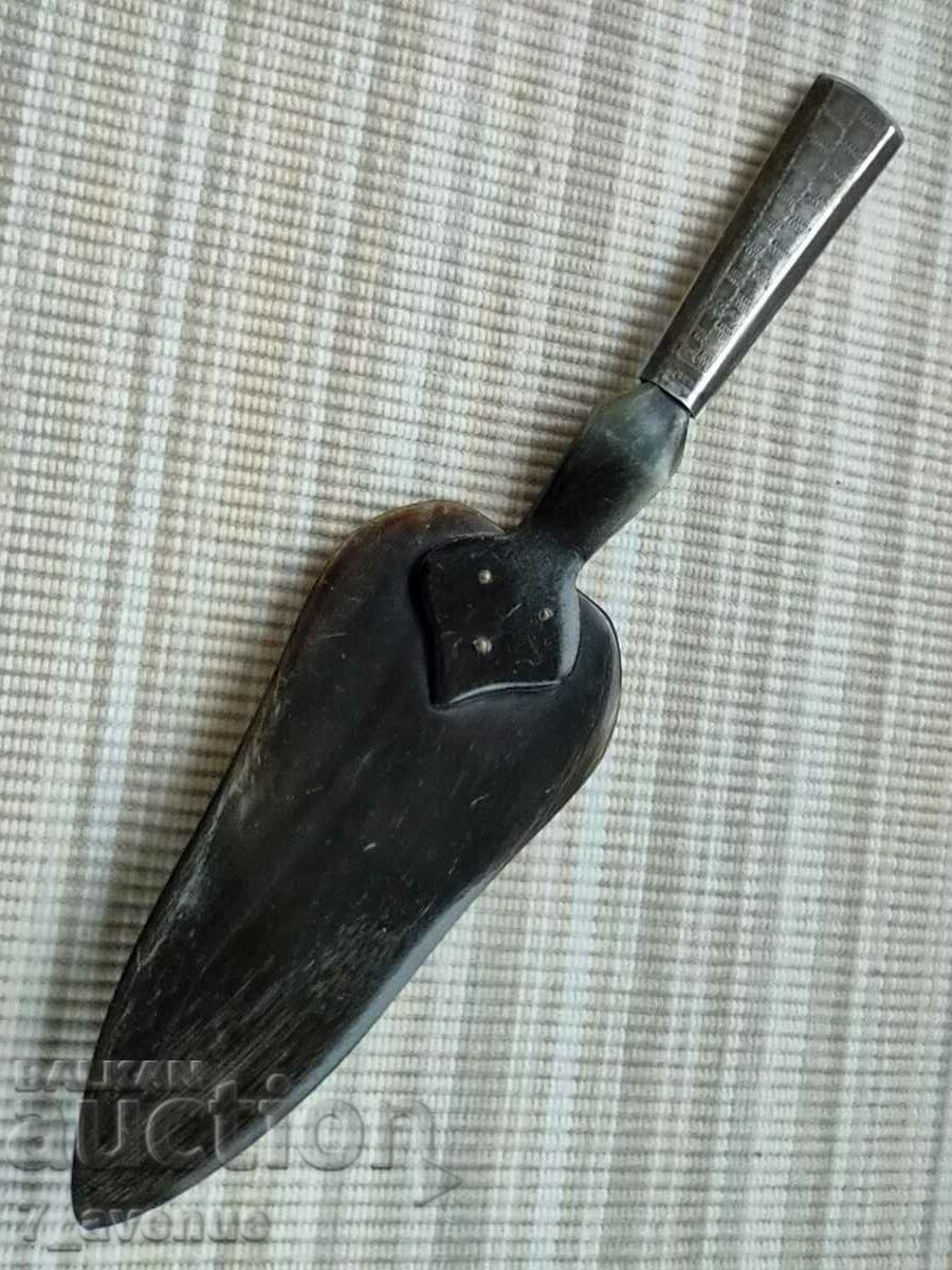 Old collectible cake spatula, silver 835 horn