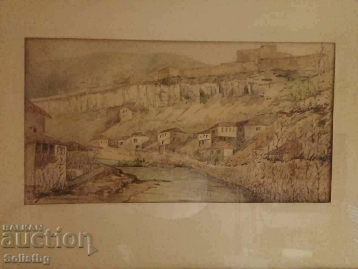 Licitație Pictură Veliko Tarnovo, Nikola Chehlarov, acuarelă.