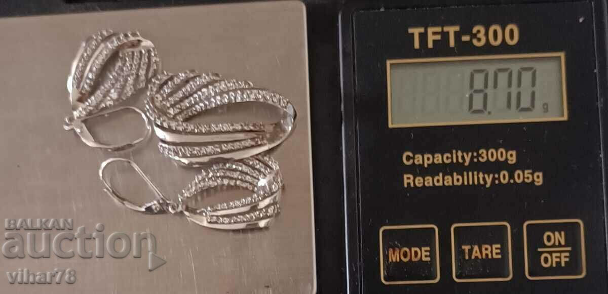 Set de cercei și pandantiv din argint foarte frumos - 5