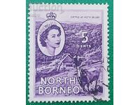 Клеймована пощенска марка Северно Борнео 1954г. 5c, Гове....