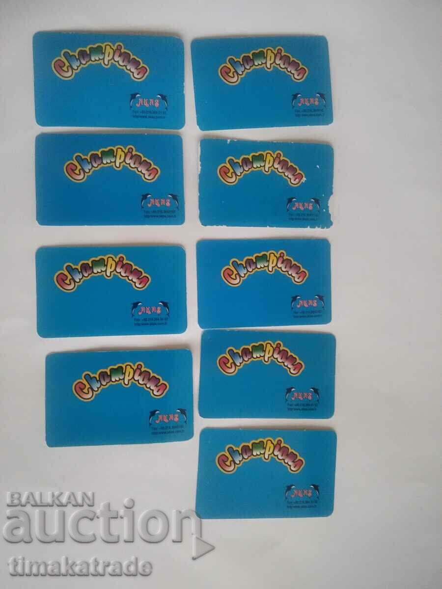 Lot of Champion (Akas) blue gum cards with price 6.99 BGN | € 3.57
