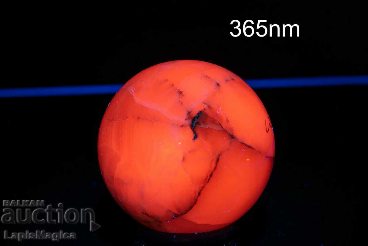 Fluorescent Manganocalcite Sphere 175g 50mm #3