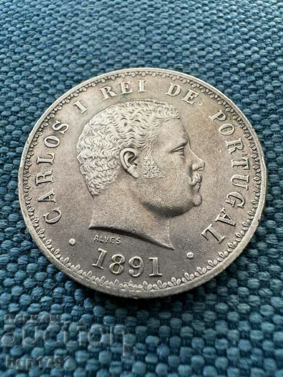 500 Reis 1891 Portugal Silver