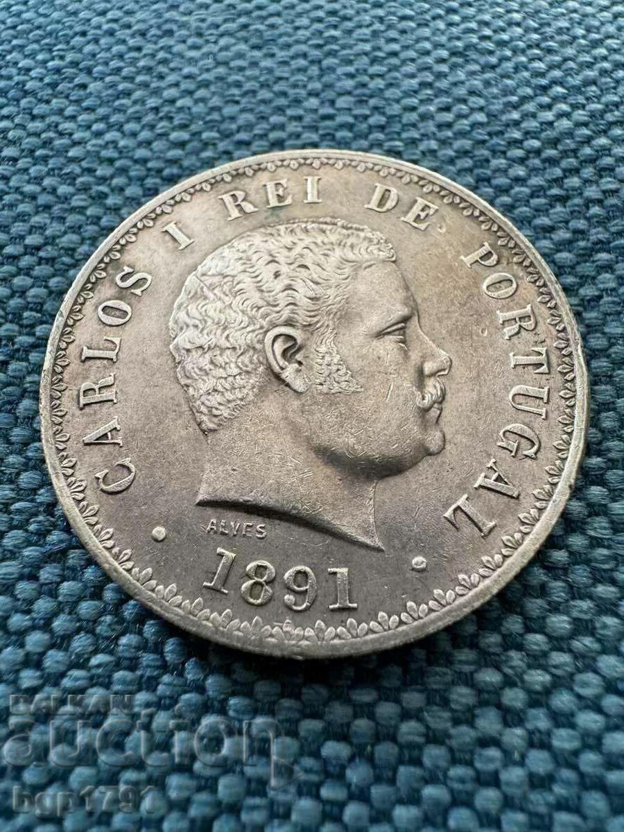 500 Reis 1891 Portugal Silver 500 Reis 1891 Portugal Silver