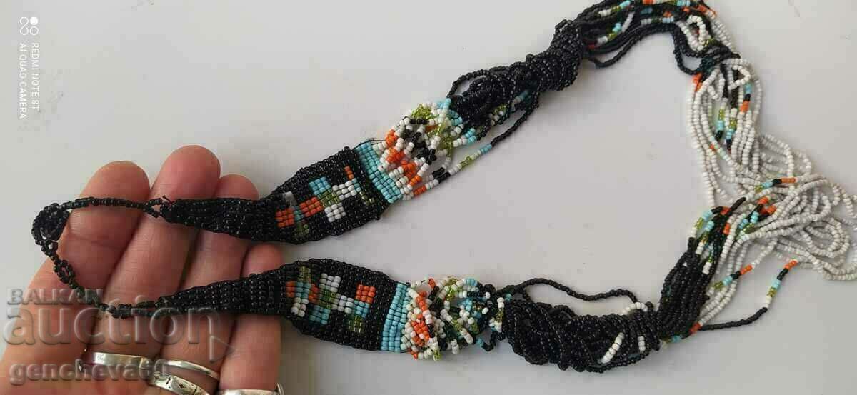 Auction Old Beaded Necklace for Folk Costume Auction Old Beaded Necklace for Folk Costume