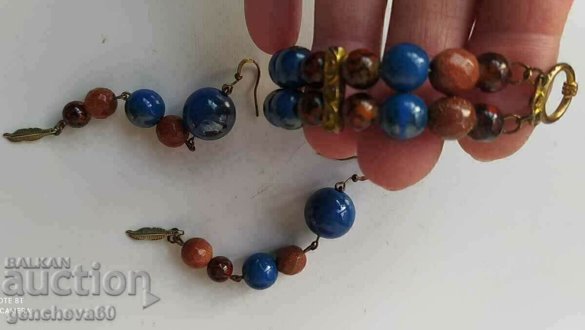 Brățară și cercei frumoase cu pietre naturale cu preț € 15.34 | 30.00 BGN