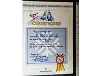 A document. PAMPOROVO SKI SCHOOL CERTIFICATE With present