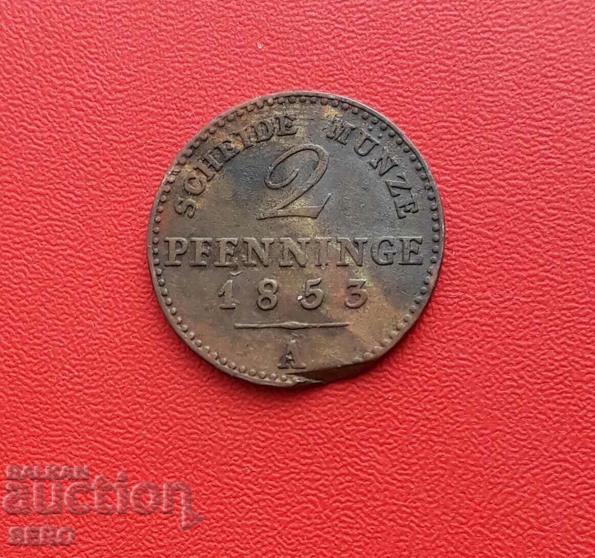 Germany-Prussia-2 Pfennig 1853 A