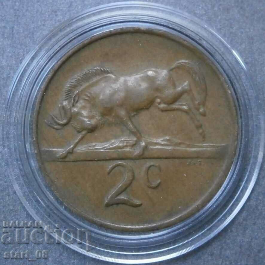 South Africa 2 cents 1974