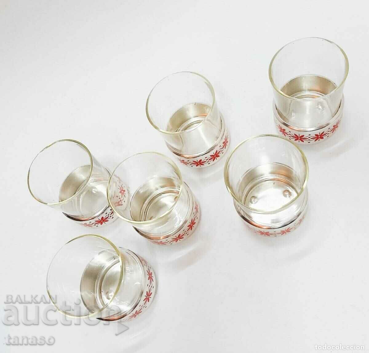 Set of 6 glasses with coasters, USSR(12.5) with price 50.00 BGN | € 25.56