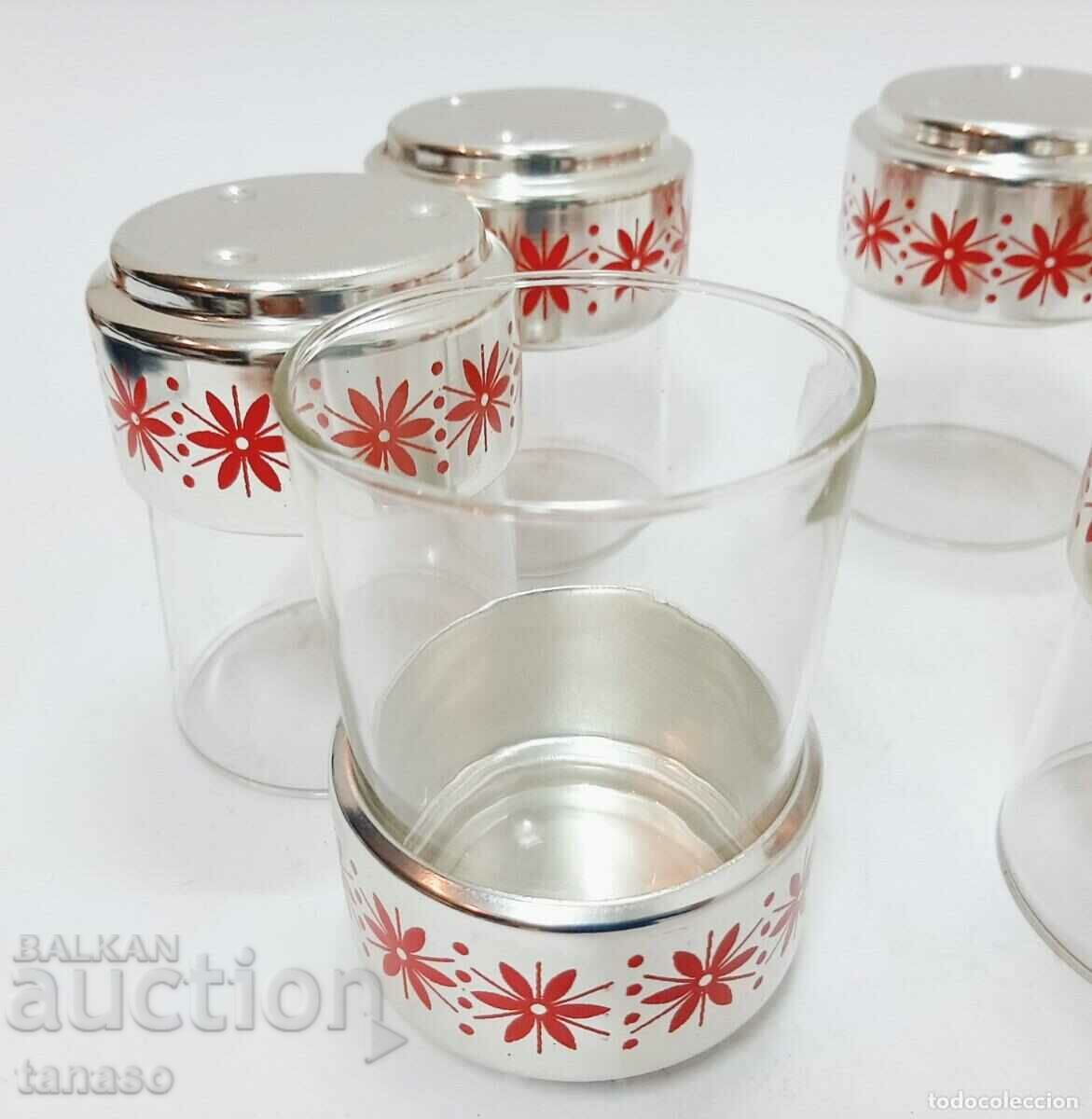 Set of 6 glasses with coasters, USSR(12.5) - 6