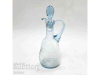 Παλιά γαλάζια γυάλινη κανάτα, καράφα με πώμα (12.3)