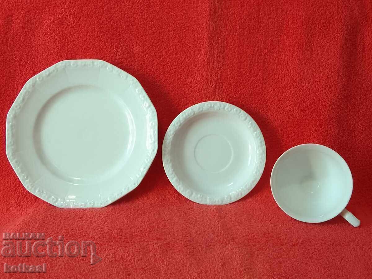Δημοπρασία Τριπλό Σετ Κύπελλο Rosenthal White Rose