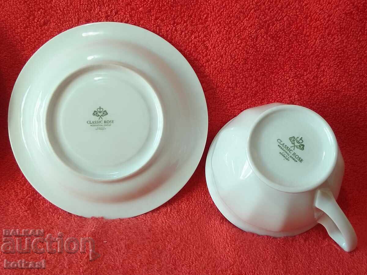 Rosenthal White Rose Triple Set Cup Plates - 5 Rosenthal White Rose Triple Set Cup Plates - 5