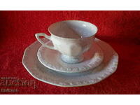 Rosenthal White Rose Triple Set Cup Plates