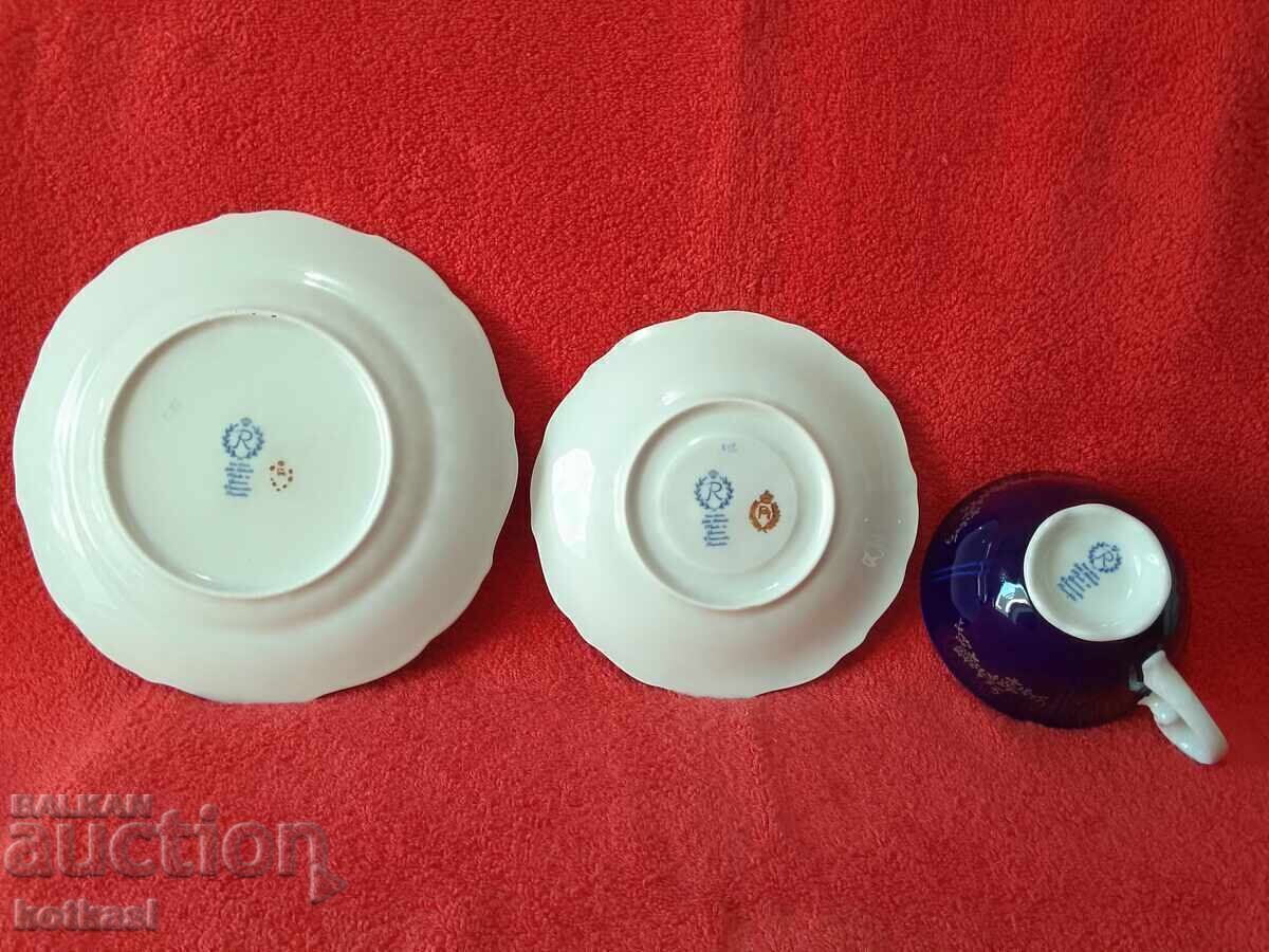 Triple set cup plates GDR cobalt - 5