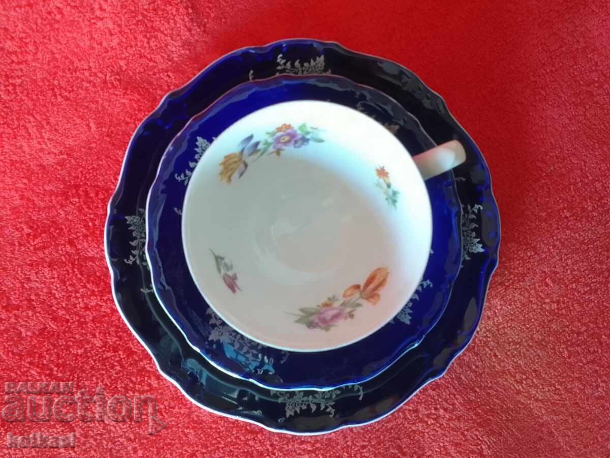 Triple set cup plates GDR cobalt - 7