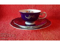 Triple set cup plates GDR cobalt