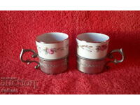 Lot of two cups with stem marked