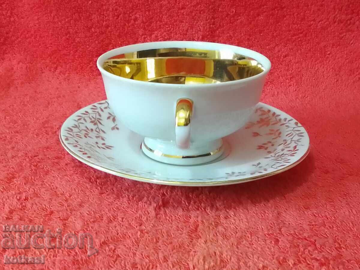 Old porcelain set cup plate markings Jaeger gilding Moka with price 55.50 BGN | € 28.38 Old porcelain set cup plate markings Jaeger gilding Moka with price 55.50 BGN | € 28.38