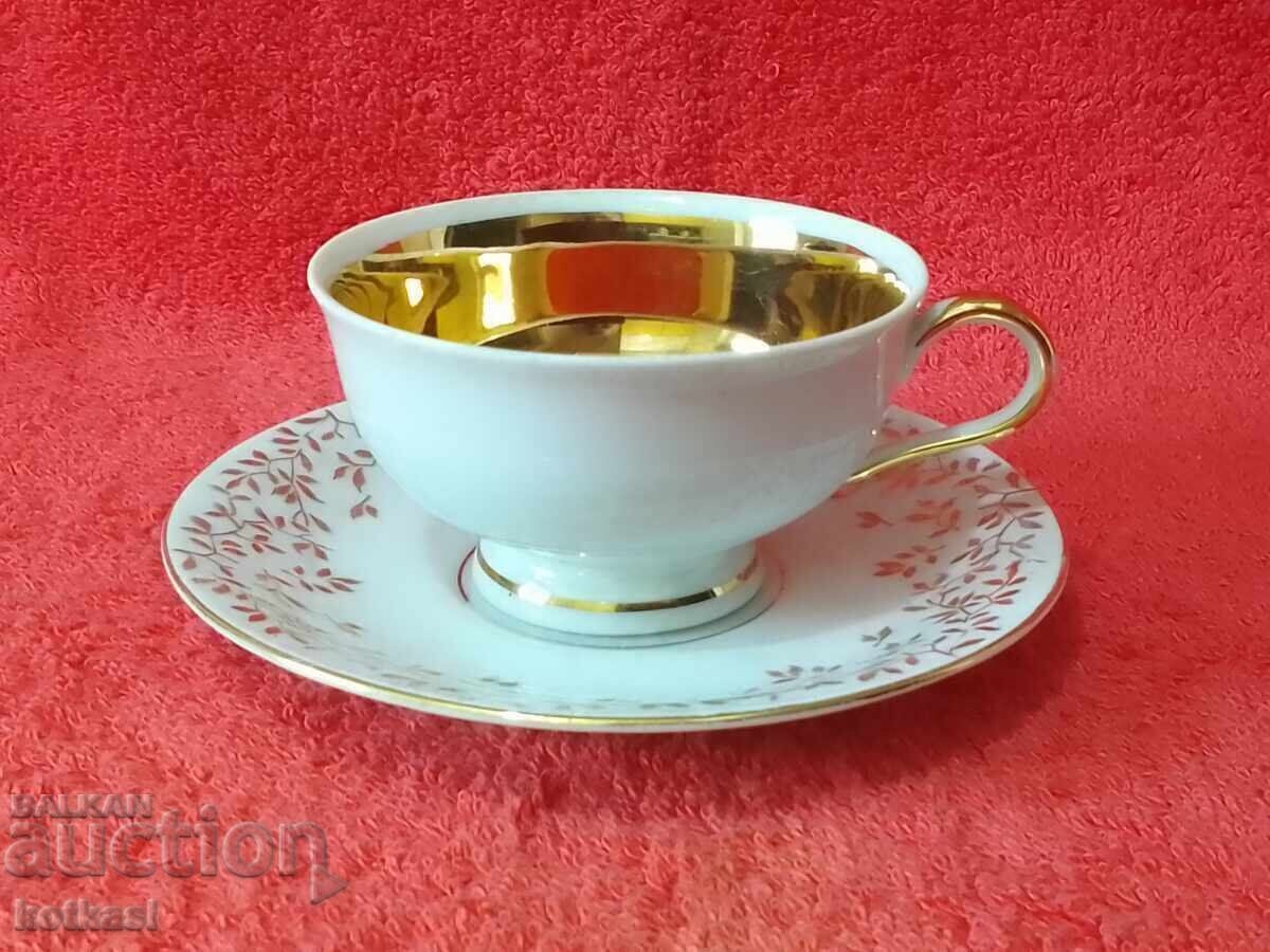Old porcelain set cup plate markings Jaeger gilding Moka Old porcelain set cup plate markings Jaeger gilding Moka