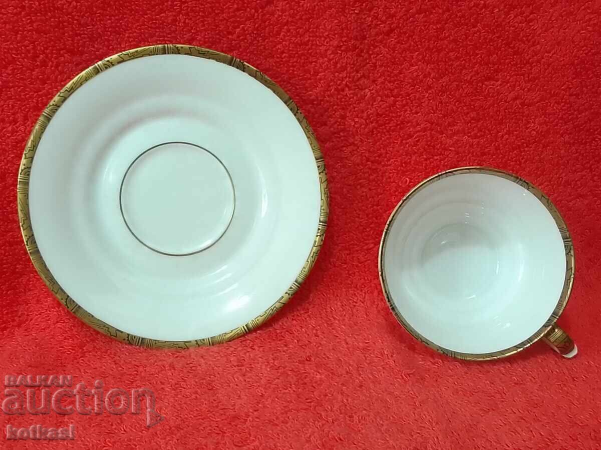 Old Leipzig cup and saucer double set - 5 Old Leipzig cup and saucer double set - 5