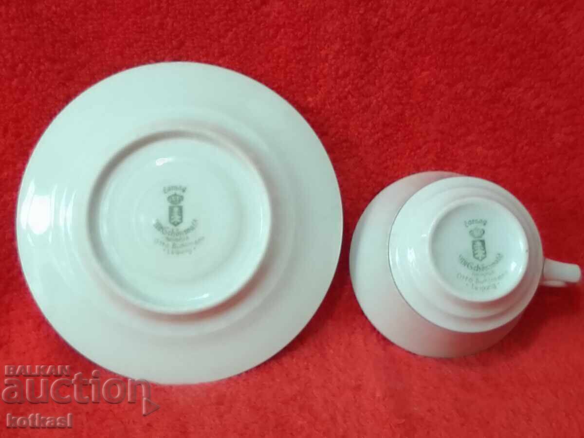 Old Leipzig cup and saucer double set - 6 Old Leipzig cup and saucer double set - 6