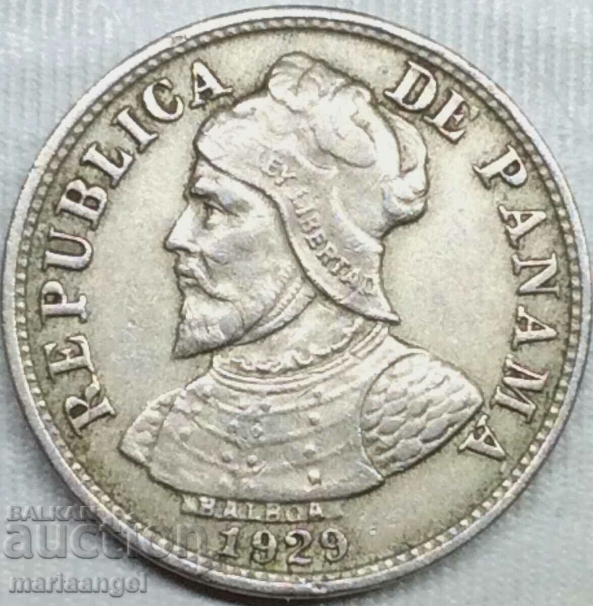 Panama 1929 2 1/2 centimos di Balboa argint