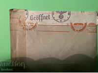 Scrisoare veche într-un plic cu ștampile ale celui de-al Treilea Reich 1941.