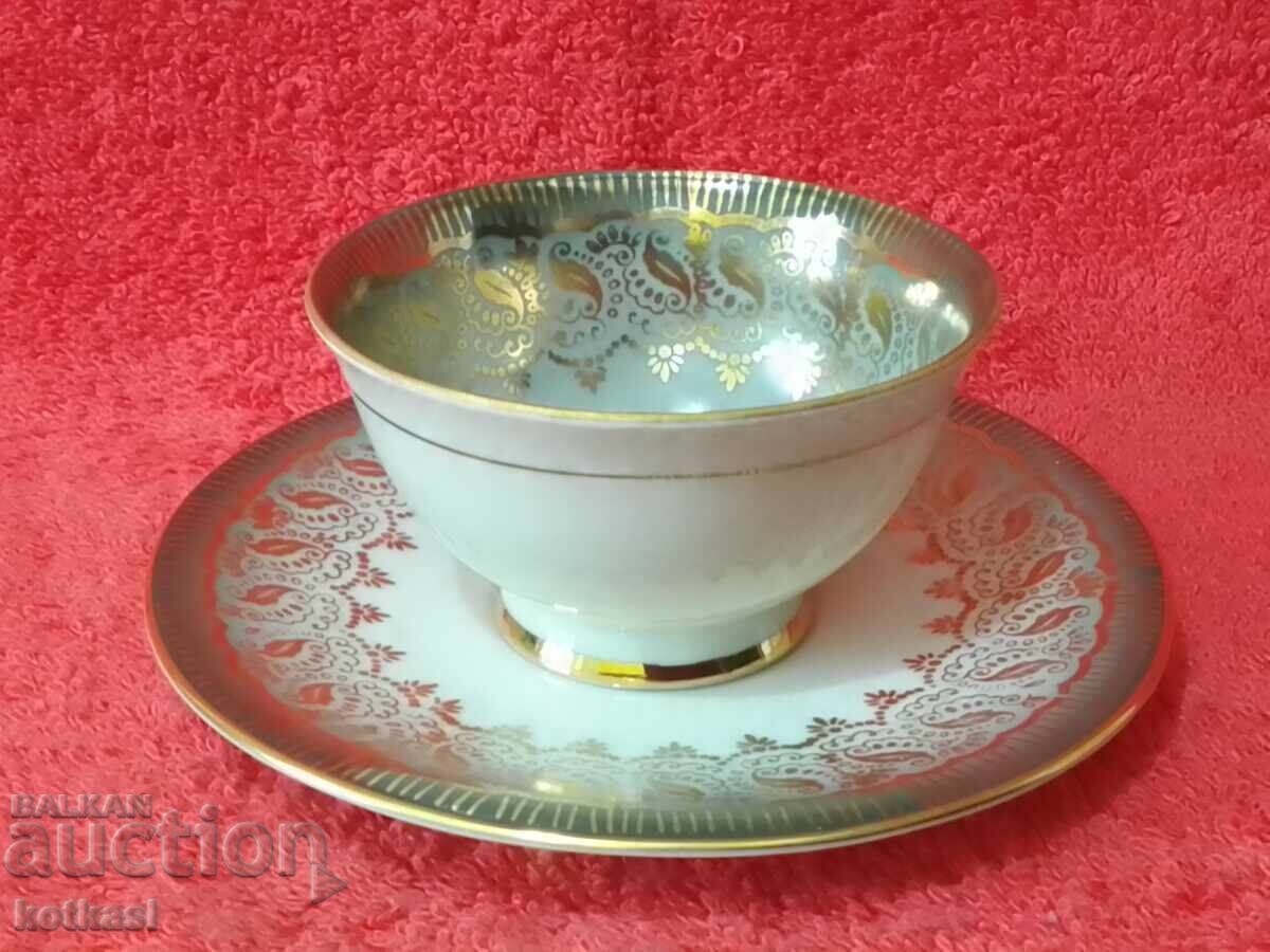 Old double set cup plate Bareuther gilt Germany with price 55.50 BGN | € 28.38