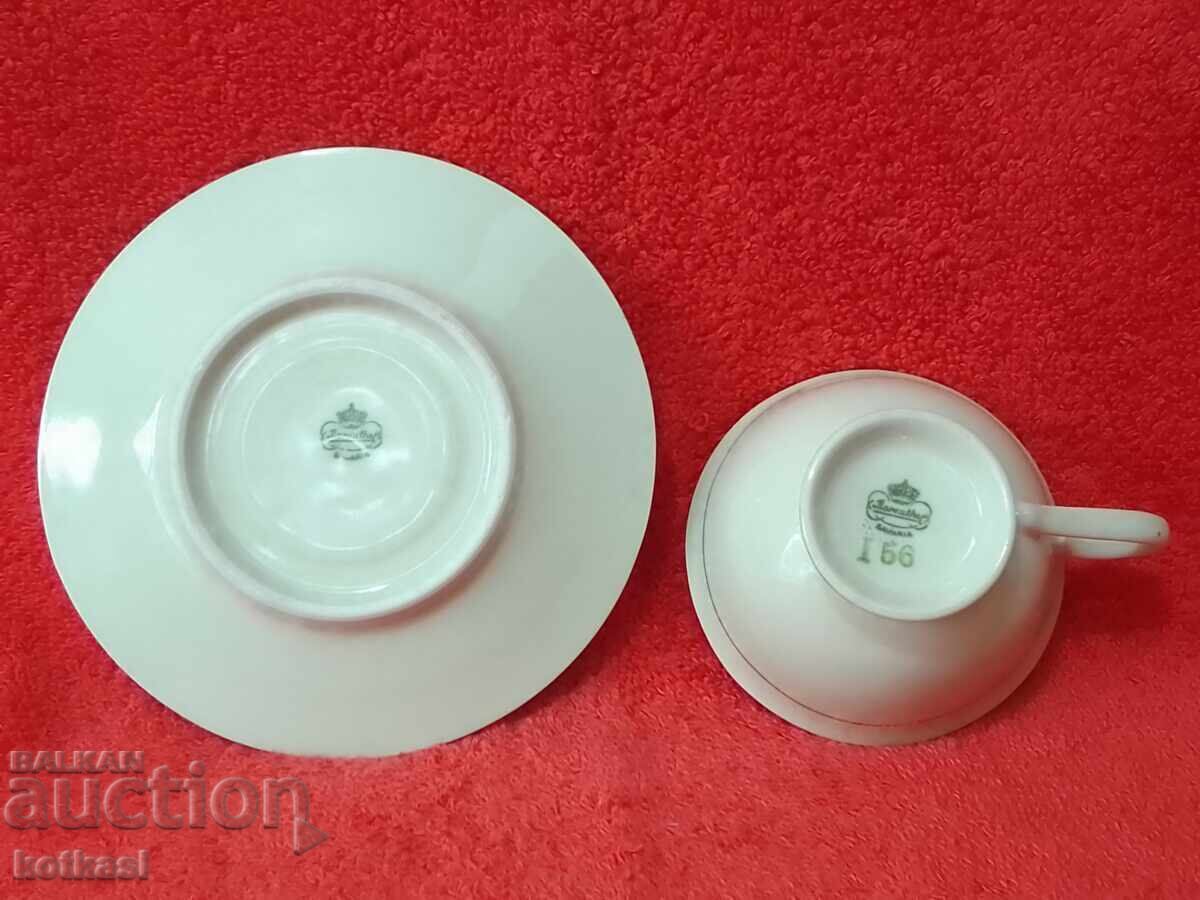 Old double set cup plate Bareuther gilt Germany - 6