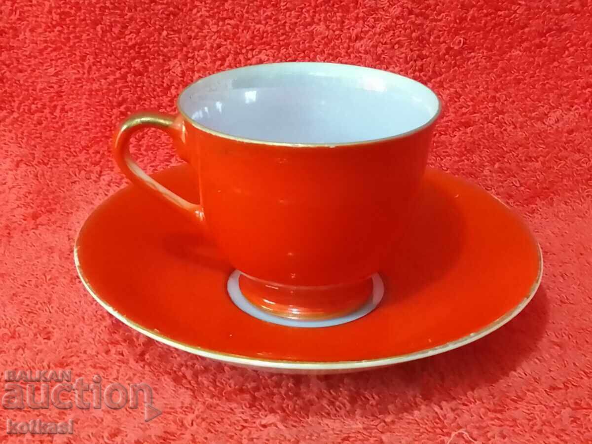 Old double set cup plate red JAPAN with price 21.00 BGN | € 10.74 Old double set cup plate red JAPAN with price 21.00 BGN | € 10.74