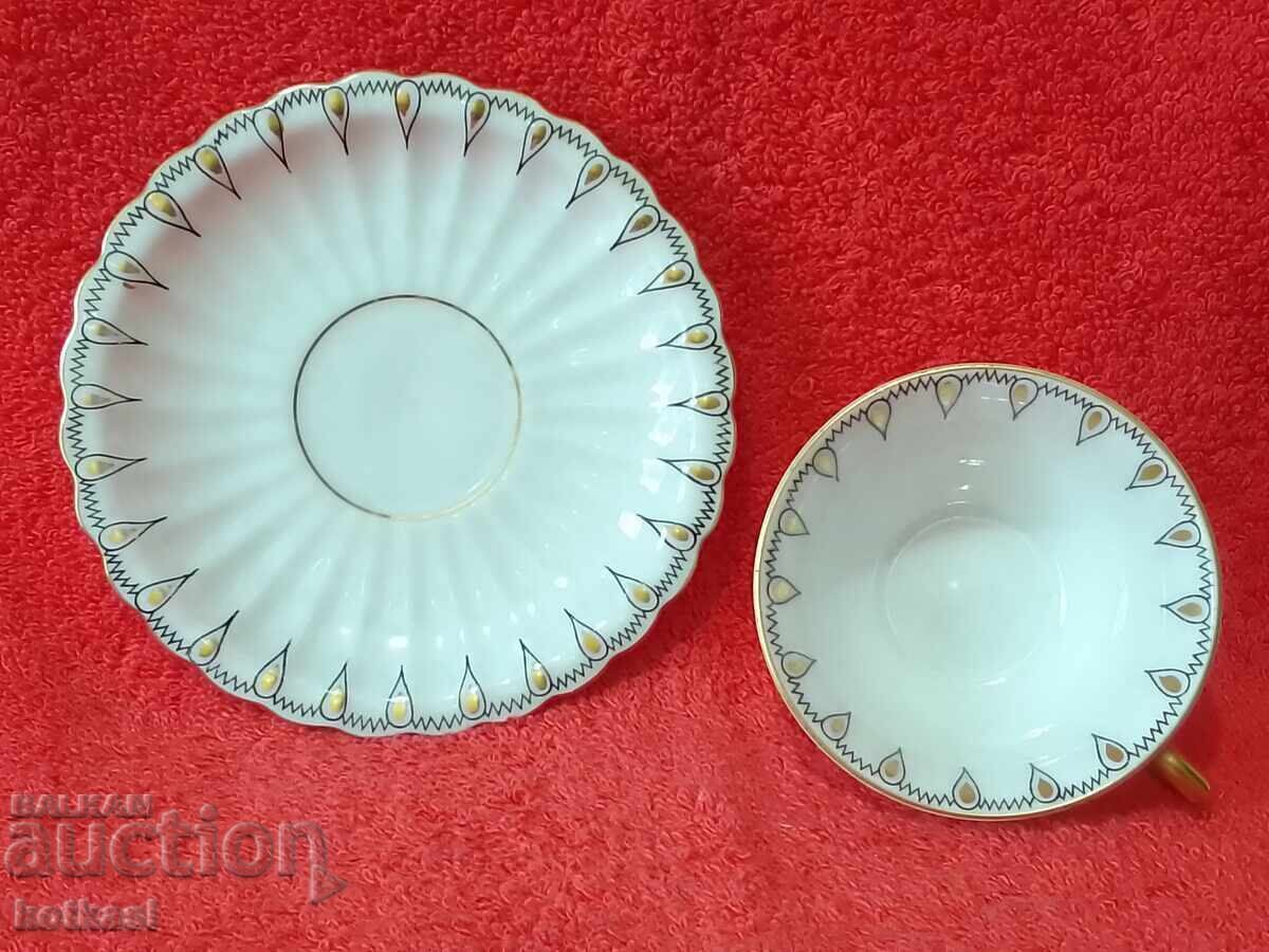 Old double set cup plate Wurttemberg Germany gilt - 5
