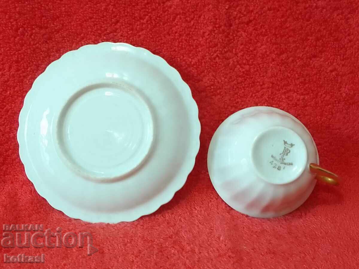 Old double set cup plate Wurttemberg Germany gilt - 6