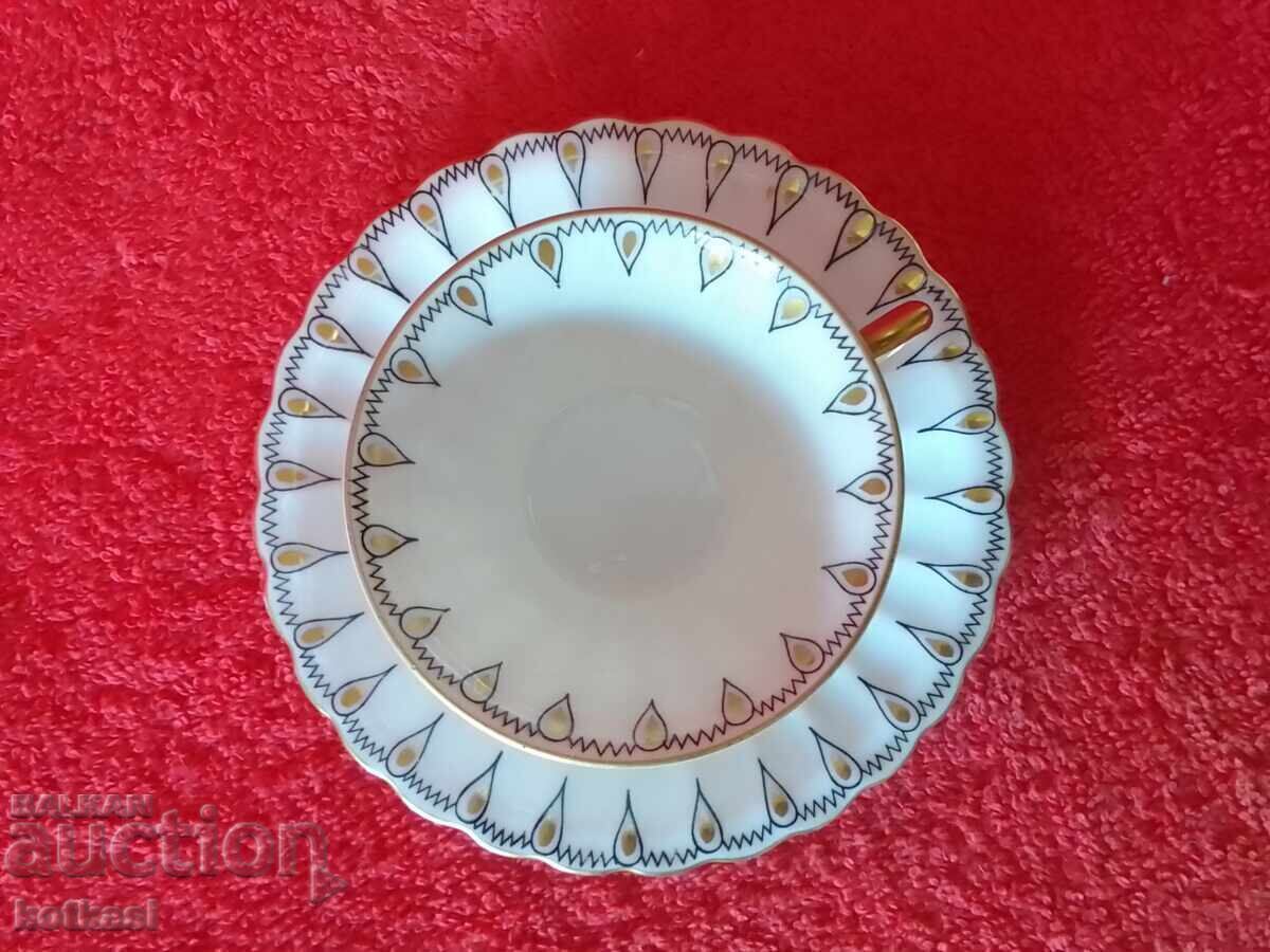Old double set cup plate Wurttemberg Germany gilt - 7