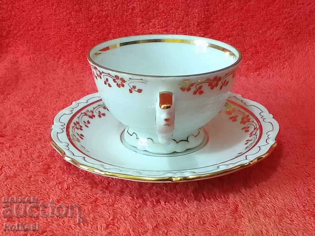 Old Double Set Cup Plate Margareten LKM Gilt with price 35.50 BGN | € 18.15