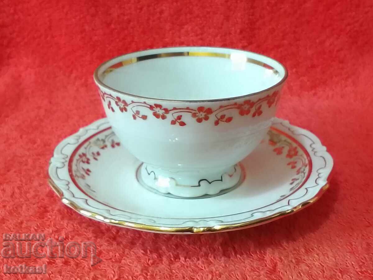 Delivery of Old Double Set Cup Plate Margareten LKM Gilt