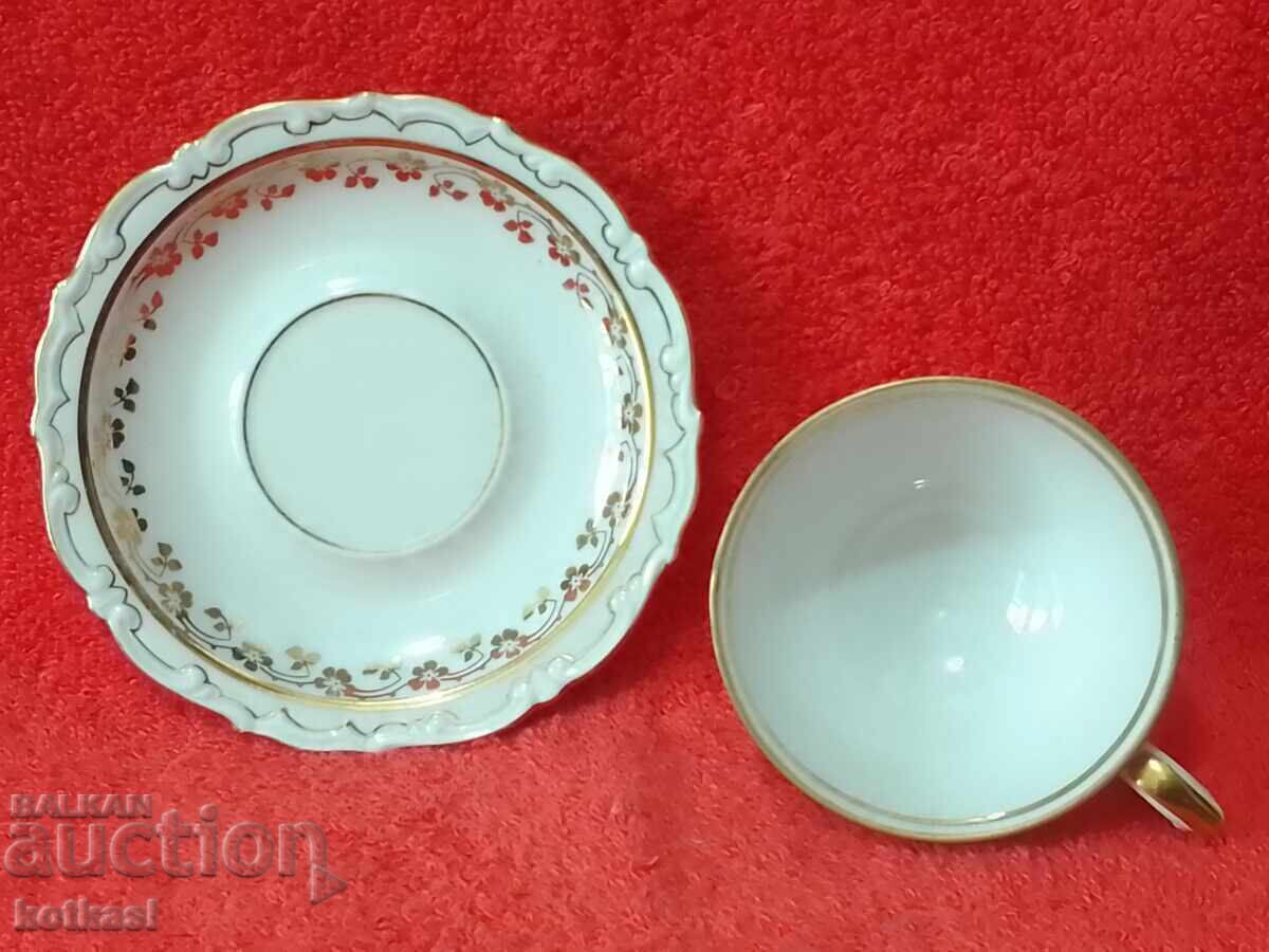 Old Double Set Cup Plate Margareten LKM Gilt - 5