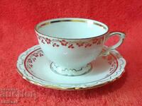 Old Double Set Cup Plate Margareten LKM Gilt