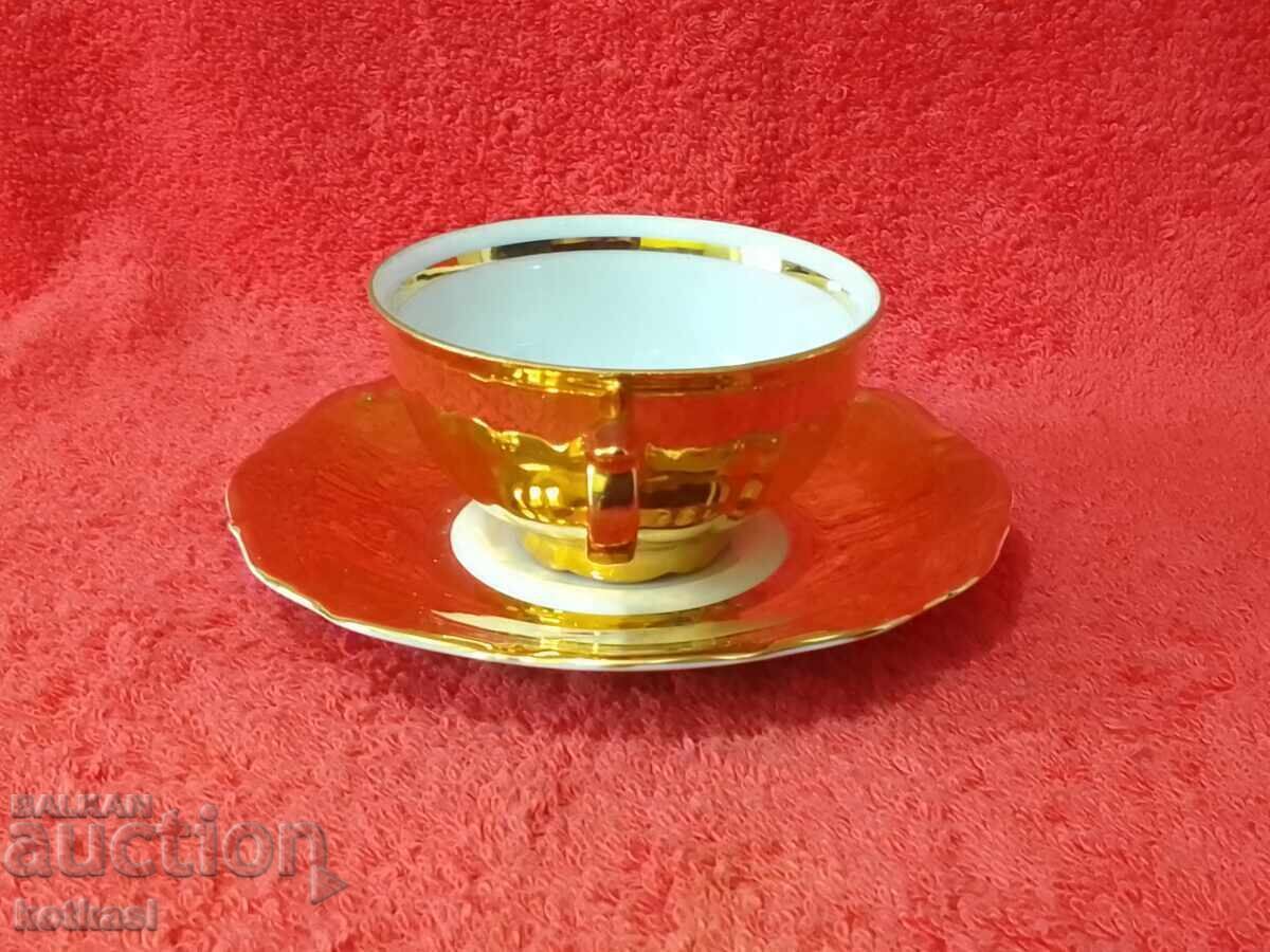 Old porcelain double Moka set cup plate Schlottenhof with price 35.50 BGN | € 18.15 Old porcelain double Moka set cup plate Schlottenhof with price 35.50 BGN | € 18.15
