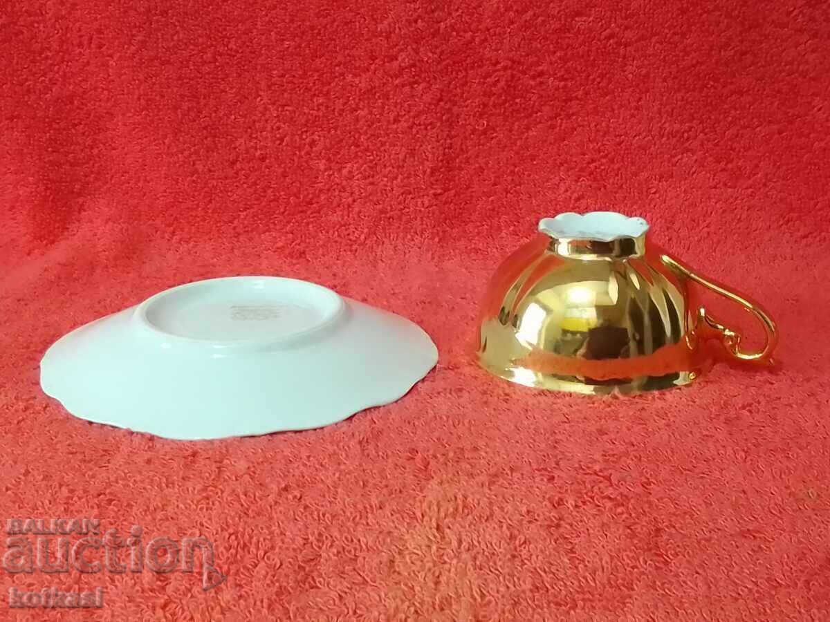 Delivery of Old porcelain double Moka set cup plate Schlottenhof Delivery of Old porcelain double Moka set cup plate Schlottenhof