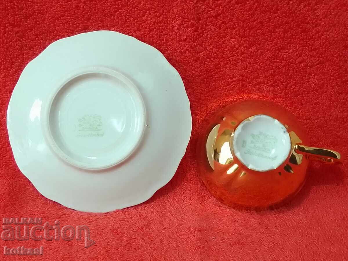 Old porcelain double Moka set cup plate Schlottenhof - 5 Old porcelain double Moka set cup plate Schlottenhof - 5