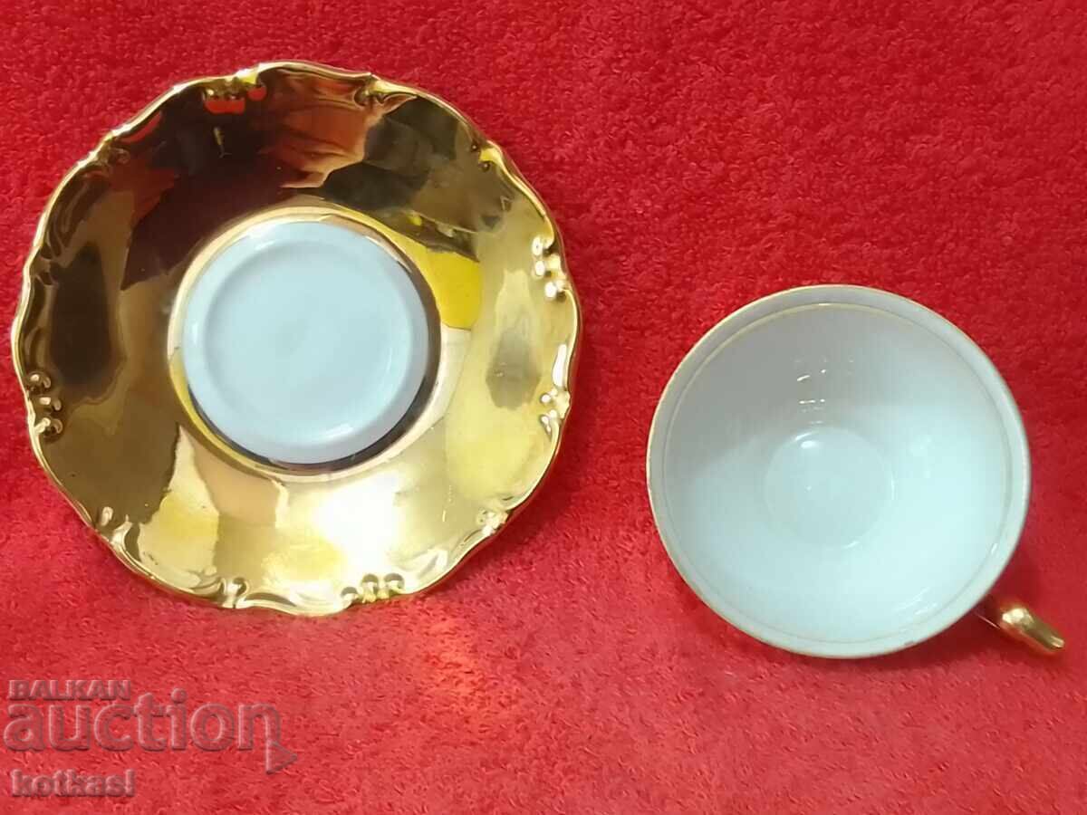 Old porcelain double Moka set cup plate Schlottenhof - 6 Old porcelain double Moka set cup plate Schlottenhof - 6