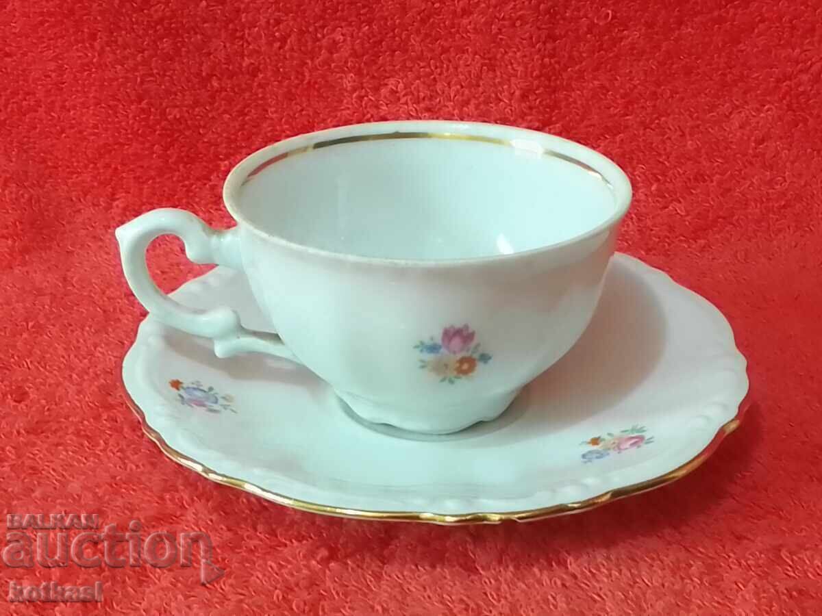 Star Double Mocha Set Cup Plate Bavaria Flower Gilding with price 10.50 BGN | € 5.37 Star Double Mocha Set Cup Plate Bavaria Flower Gilding with price 10.50 BGN | € 5.37