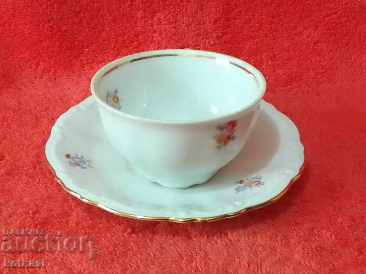 Delivery of Star Double Mocha Set Cup Plate Bavaria Flower Gilding Delivery of Star Double Mocha Set Cup Plate Bavaria Flower Gilding
